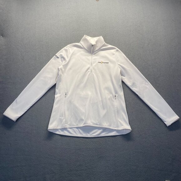 Nike Sweater Womens Large White Therma Fit Golf Half Zip Pullover Fleece Mock - Picture 1 of 14